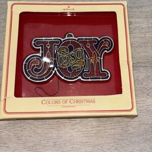 Vintage 1980 Hallmark Joy Ornament in Box Colors of Christmas Made In USA